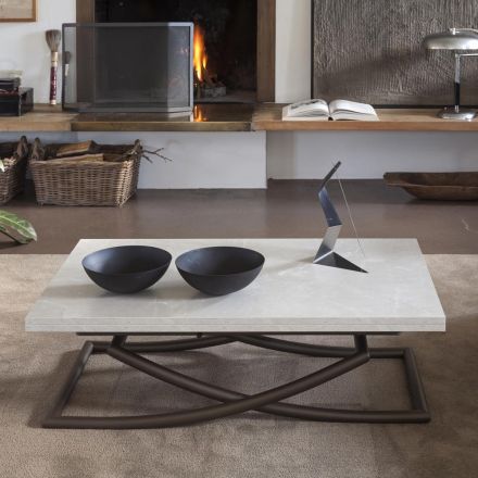 Transformerbart soffbord i trämatbord Tillverkat i Italien - Aikido Viadurini