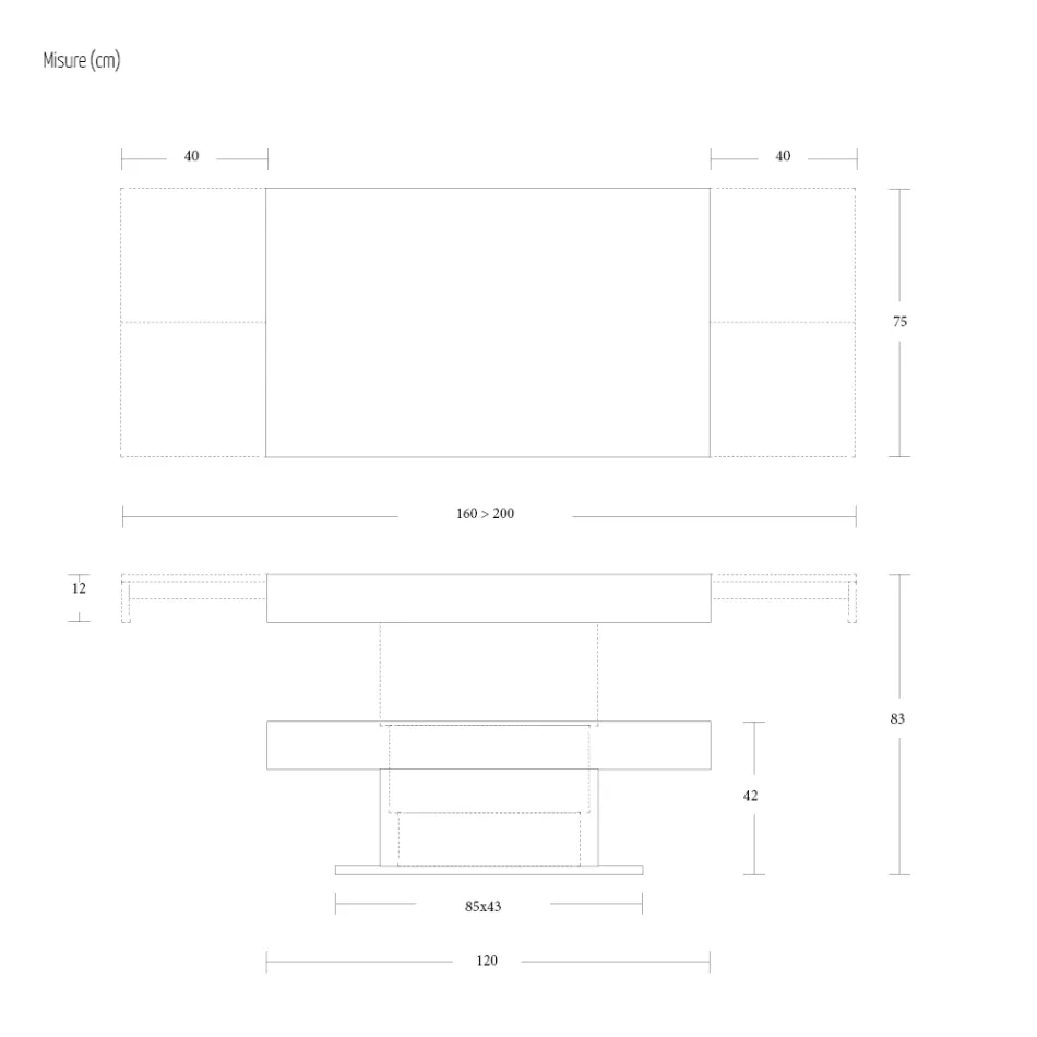 Transformerbart soffbord i trämatbord Tillverkat i Italien - Polar Viadurini