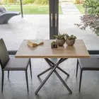 Soffbord som kan göras om till ett matbord Träskiva och metallbotten - persika Viadurini