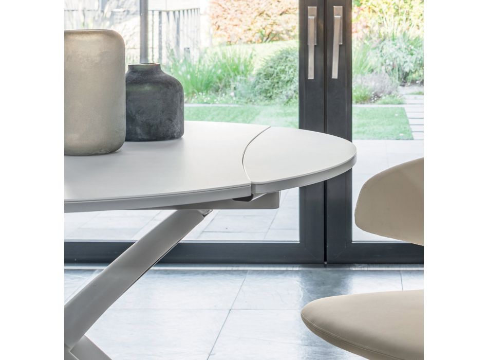 Transformerbart soffbord i metall och glas Vardagsbord - Giordano Viadurini