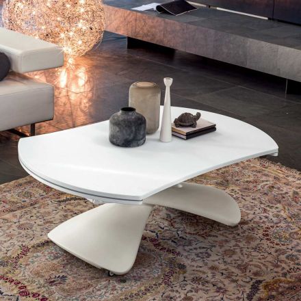 Transformerbart soffbord i metall och glas Vardagsbord - Giordano Viadurini