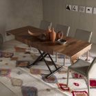 Transformerbart soffbord i metall och träbord tillverkat i Italien - Polaris Viadurini