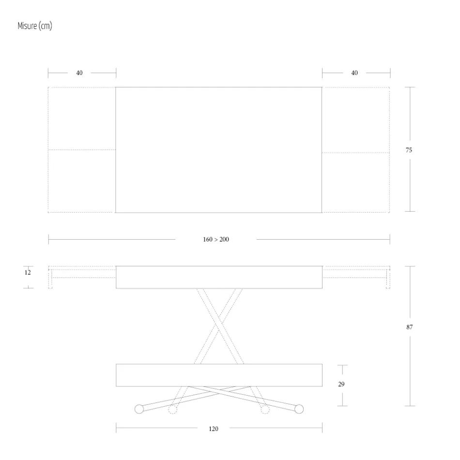Transformerbart soffbord i metall och träbord tillverkat i Italien - Polaris Viadurini