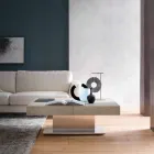 Modernt omvandlingsbart soffbord med Mortel Effect Top tillverkat i Italien - Salomon Viadurini