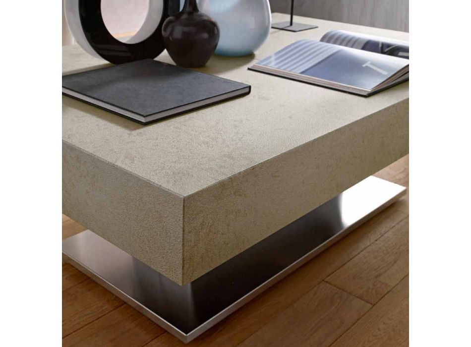 Modernt omvandlingsbart soffbord med Mortel Effect Top tillverkat i Italien - Salomon Viadurini