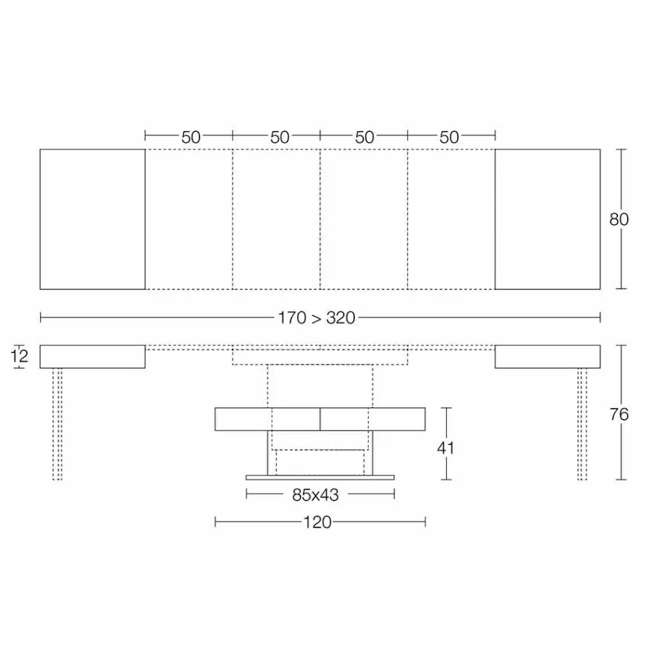 Modernt omvandlingsbart soffbord med Mortel Effect Top tillverkat i Italien - Salomon Viadurini