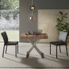 Modernt omvandlingsbart soffbord i trä och metall, tillverkat i Italien - Spirit Viadurini