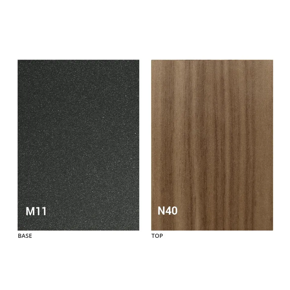 Modernt transformerbart soffbord i grafitmetall och träplatta - Sistocle Viadurini