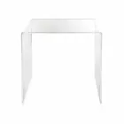 transparent modern design soffbord 40x40cm Terry Small, tillverkade i Italien Viadurini