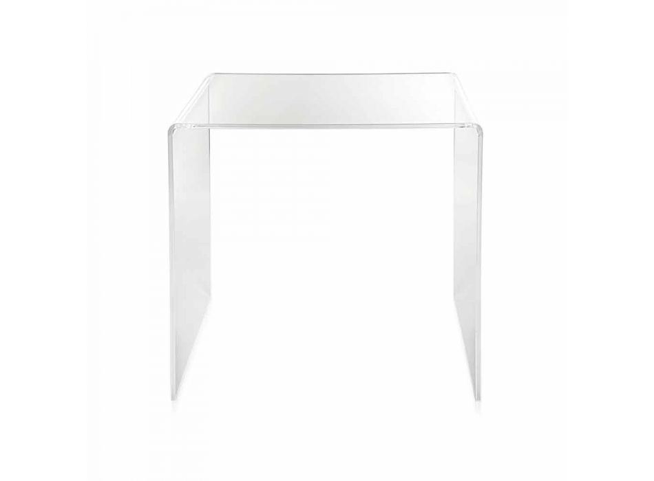 transparent modern design soffbord 40x40cm Terry Small, tillverkade i Italien Viadurini