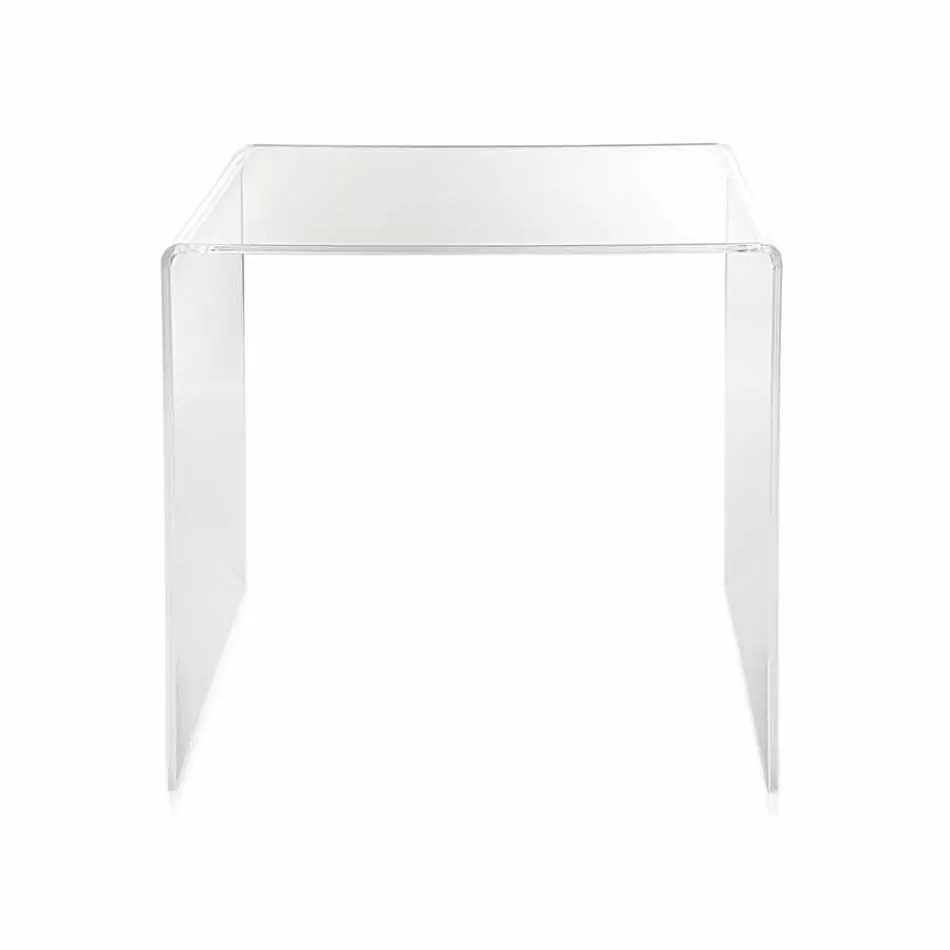 transparent modern design soffbord 40x40cm Terry Small, tillverkade i Italien Viadurini