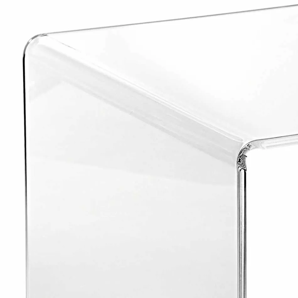 transparent modern design soffbord 40x40cm Terry Small, tillverkade i Italien Viadurini
