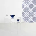 transparent modern design soffbord 50x50cm Big Terry, tillverkad i Italien Viadurini