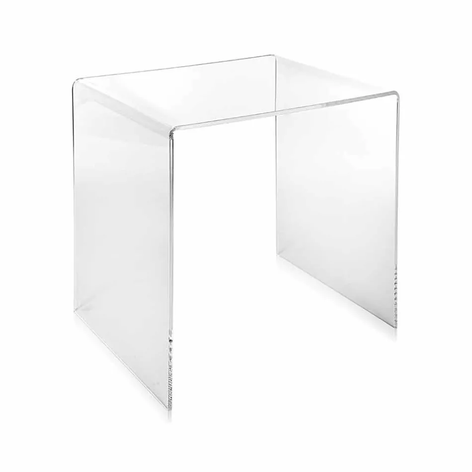transparent modern design soffbord 50x50cm Big Terry, tillverkad i Italien Viadurini
