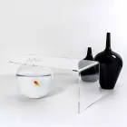 transparent bord L90xH40xP48 cm Bolly modern design, tillverkad i Italien Viadurini