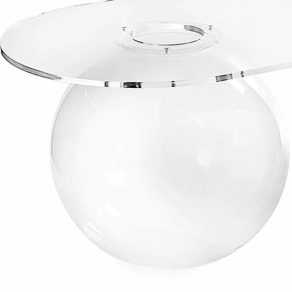 transparent bord L90xH40xP48 cm Bolly modern design, tillverkad i Italien Viadurini