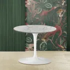 Eero Saarinen Tulpan Soffbord H 39 med Statuarietto Carrara Marmorskiva Viadurini