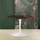 Tulpan Soffbord Eero Saarinen H 39 med oval skiva i Emperador Dark Marble Viadurini