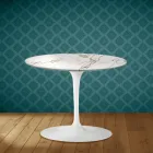 Eero Saarinen Tulip soffbord H 41 i Aura 22 keramik Tillverkad i Italien - Scharlakansröd Viadurini