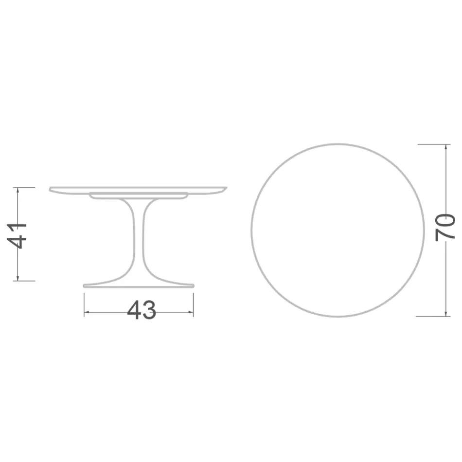 Tulpan soffbord Eero Saarinen H 41 i Invisible Select Ceramic Made in Italy - Scarlet Viadurini