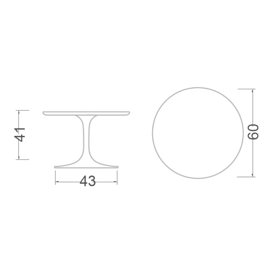 Tulpan Soffbord Eero Saarinen H 41 i Kira Keramik Tillverkad i Italien - Scarlet Viadurini