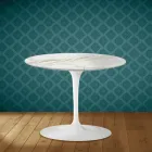 Eero Saarinen Tulip soffbord H 41 i polerad keramik Tillverkad i Italien - Scharlakansröd Viadurini
