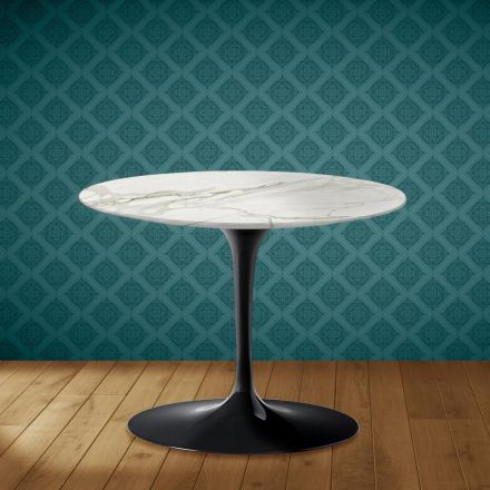 Eero Saarinen Tulip soffbord H 41 i polerad keramik Tillverkad i Italien - Scharlakansröd Viadurini