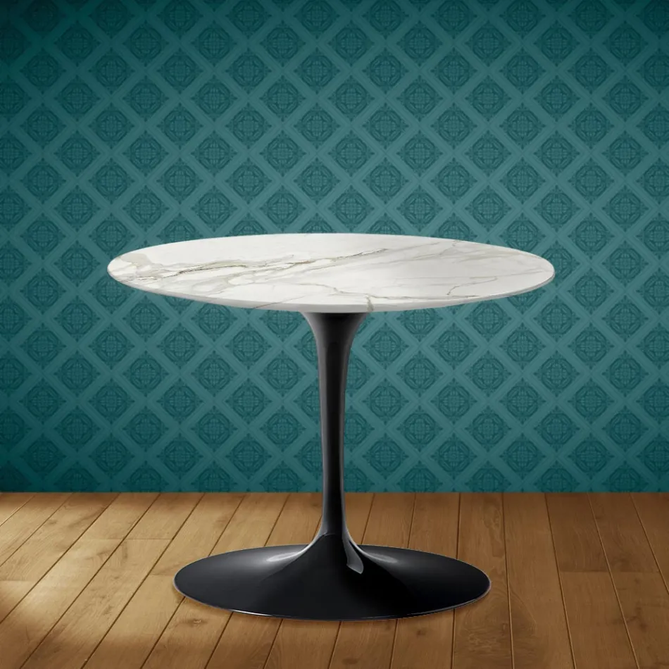 Eero Saarinen Tulip soffbord H 41 i polerad keramik Tillverkad i Italien - Scharlakansröd Viadurini