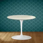 Eero Saarinen Tulip soffbord H 41 i Marmorio keramik Tillverkad i Italien - Scharlakansröd Viadurini
