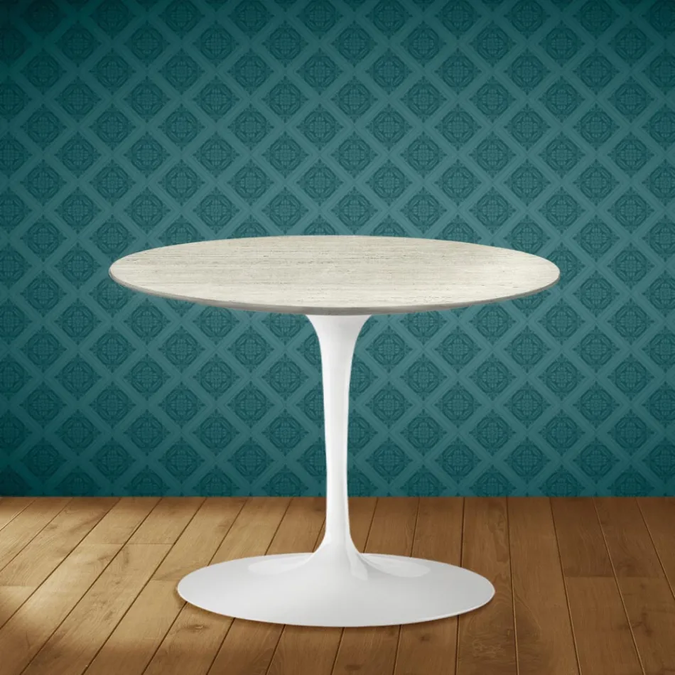Eero Saarinen Tulip soffbord H 41 i Marmorio keramik Tillverkad i Italien - Scharlakansröd Viadurini