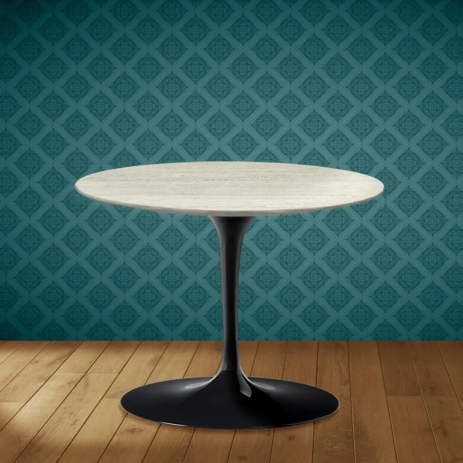 Eero Saarinen Tulip soffbord H 41 i Marmorio keramik Tillverkad i Italien - Scharlakansröd Viadurini