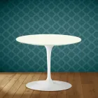 Eero Saarinen Tulip soffbord H 41 i Moonè keramik Tillverkad i Italien - Scharlakansröd Viadurini