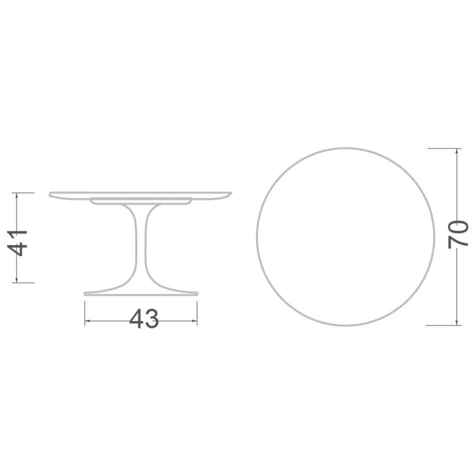 Eero Saarinen Tulip soffbord H 41 i Moonè keramik Tillverkad i Italien - Scharlakansröd Viadurini
