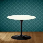Eero Saarinen Tulip soffbord H 41 i Moonè keramik Tillverkad i Italien - Scharlakansröd Viadurini