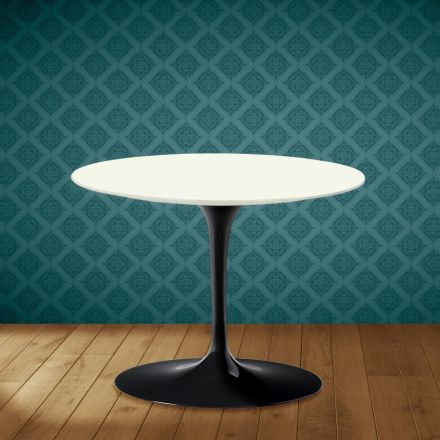 Eero Saarinen Tulip soffbord H 41 i Moonè keramik Tillverkad i Italien - Scharlakansröd Viadurini