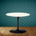 Eero Saarinen Tulip soffbord H 41 i Moonè keramik Tillverkad i Italien - Scharlakansröd