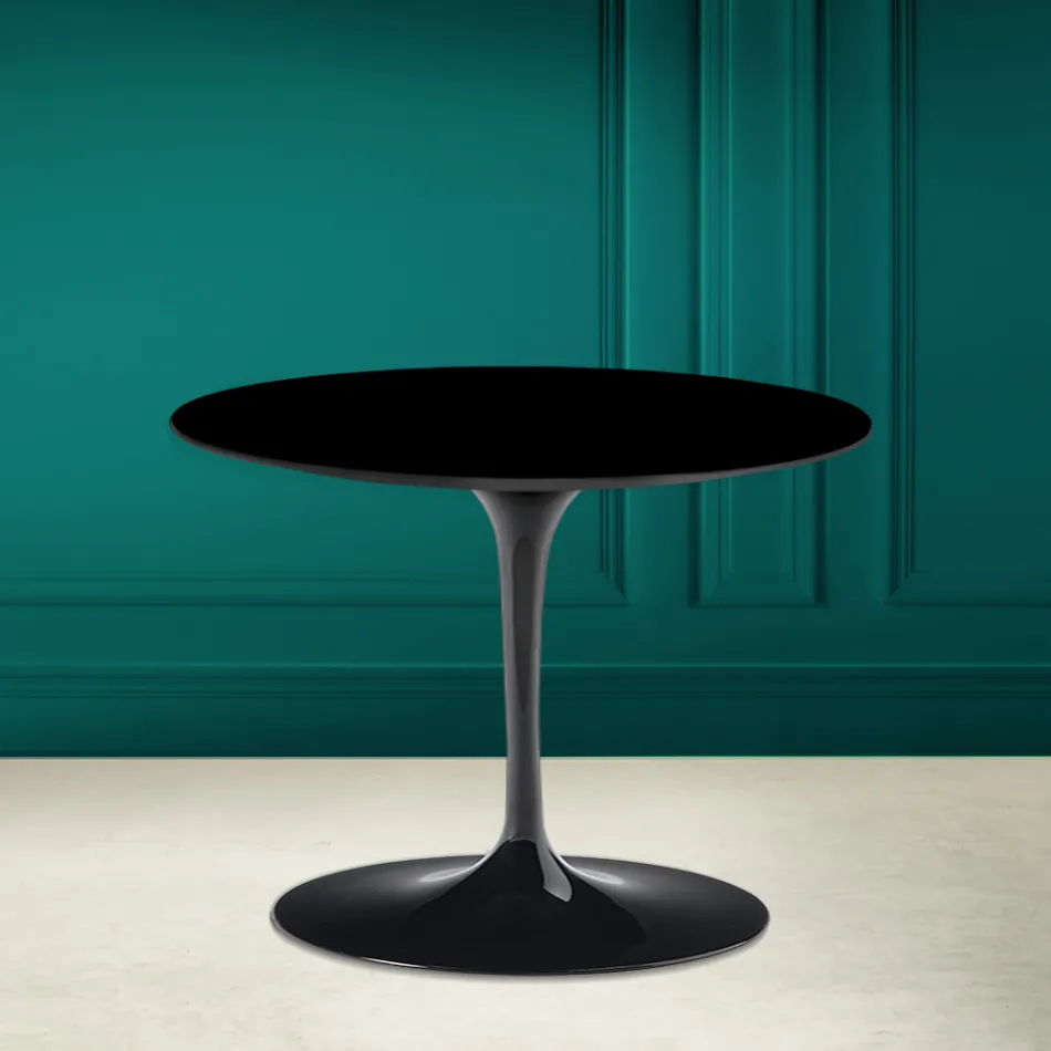 Tulpan soffbord Eero Saarinen H 41 i Absolute Black Ceramic Made in Italy - Scarlet Viadurini