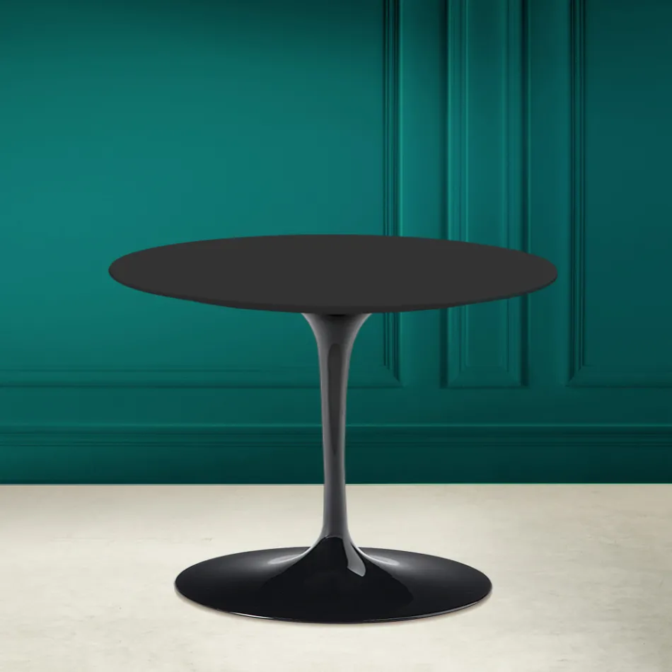 Tulpan soffbord Eero Saarinen H 41 i Noir Soft Ceramic Made in Italy - Scarlet Viadurini
