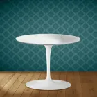 Eero Saarinen Tulip soffbord H 41 i Salina keramik Tillverkad i Italien - Scharlakansröd Viadurini