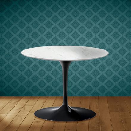 Eero Saarinen Tulip soffbord H 41 i Salina keramik Tillverkad i Italien - Scharlakansröd Viadurini