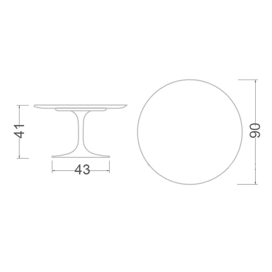 Tulpan Soffbord Eero Saarinen H 41 i Statuary Keramik Made in Italy - Scarlet Viadurini