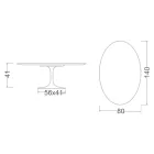 Tulpan soffbord Eero Saarinen H 41 Oval med svart flytande laminat - Scarlet Top Viadurini