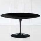 Tulpan soffbord Eero Saarinen H 41 Oval med svart flytande laminat - Scarlet Top Viadurini