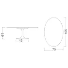 Eero Saarinen H 41 Ovalt tulpan soffbord i Diamond Cream Ceramic Made in Italy - Scarlet Viadurini