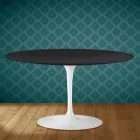 Eero Saarinen Tulip soffbord H 41 ovalt i Domoos keramik Tillverkat i Italien - Scharlakansröd Viadurini