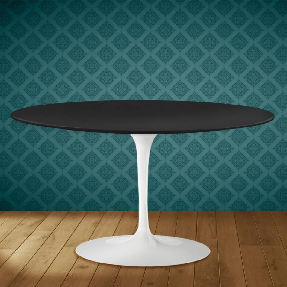 Eero Saarinen Tulip soffbord H 41 ovalt i Domoos keramik Tillverkat i Italien - Scharlakansröd Viadurini