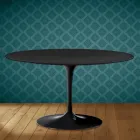 Eero Saarinen Tulip soffbord H 41 ovalt i Domoos keramik Tillverkat i Italien - Scharlakansröd Viadurini