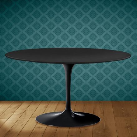 Eero Saarinen Tulip soffbord H 41 ovalt i Domoos keramik Tillverkat i Italien - Scharlakansröd Viadurini