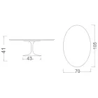 Tulpan Soffbord Eero Saarinen H 41 Oval i Entzo Keramik Made in Italy - Scarlet Viadurini