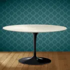 Eero Saarinen Tulip soffbord H 41 ovalt i Marmorio keramik Tillverkat i Italien - Scharlakansröd Viadurini